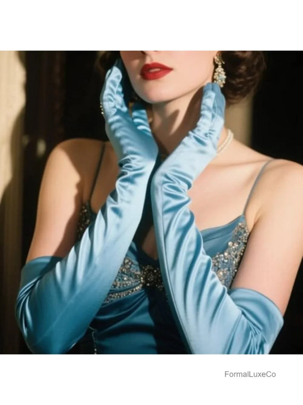 Silk Women Long Gloves Elbow Length Opera Wedding Costume